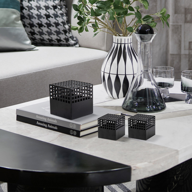 Art Craft Hotel - Modern Black Grid Metal Art Crafts