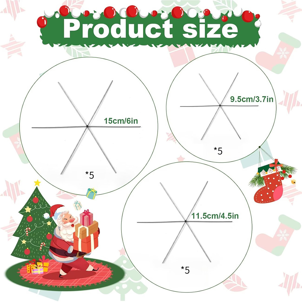 15PCS Christmas Snowflake Meta - Art Craft Wire ulasan dan harga