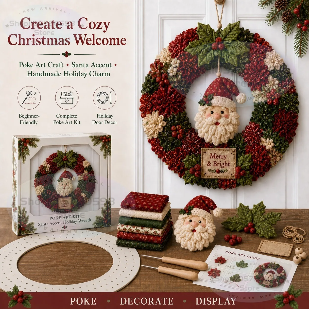 2026 3D Fabric Poke Wreath DIY - Art Crafting ulasan dan harga