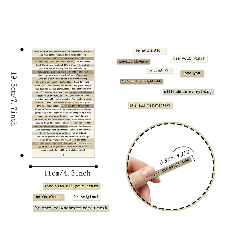 8pcs Brown Notes Quote Sticker - Art Craft Journals ulasan dan harga