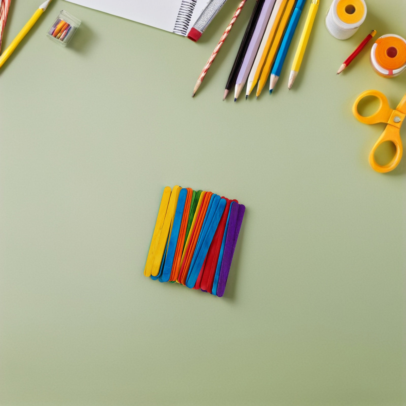 500Pcs Wood Craft Sticks Color - Art Craft Stick ulasan dan harga