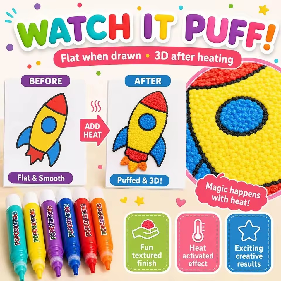 Puffy Popcorn Pen Set, Smooth  - Art Craft Journals ulasan dan harga