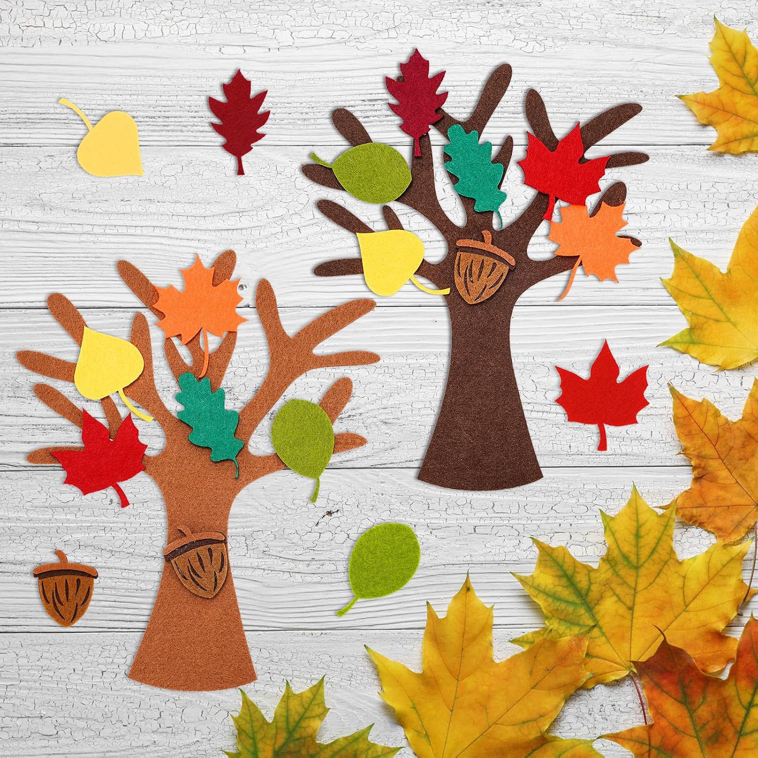 96Pcs Fall Tree of Thanks Felt - Art Craft Leaves ulasan dan harga