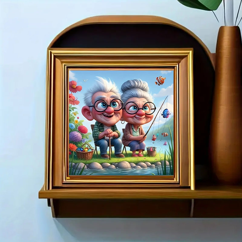 Grandparents Fishing Diamond P - Art Craft Website ulasan dan harga