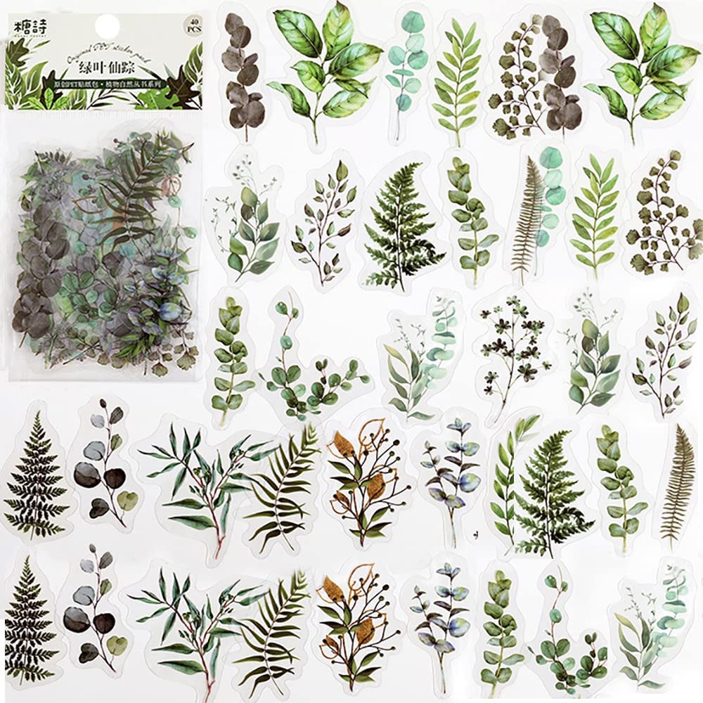 40 Pcs Scrapbook Stickers PET  - Art Craft Journals ulasan dan harga