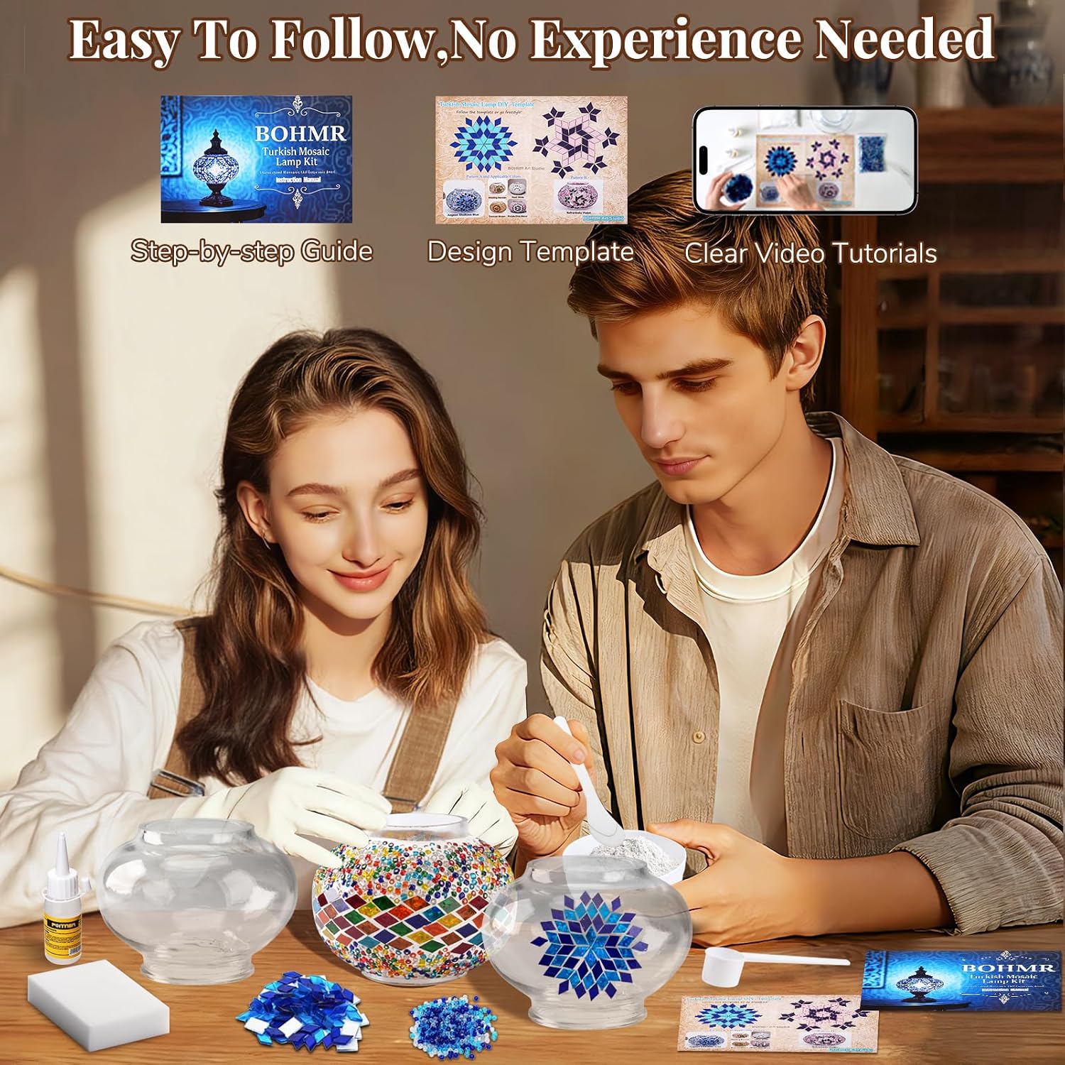 DIY 3 Globe Turkish Mosaic Lam - Art Crafting ulasan dan harga