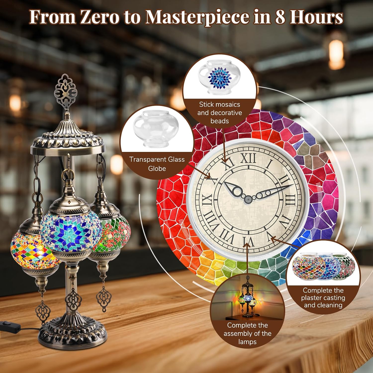 DIY 3 Globe Turkish Mosaic Lam - Art Crafting ulasan dan harga