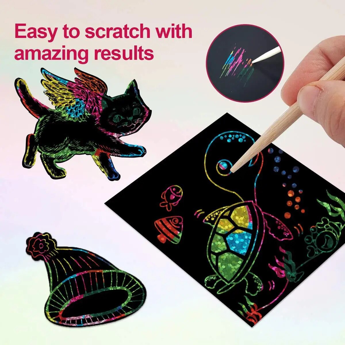 Many Creative Scratch Art Card - Art Craft Stick ulasan dan harga