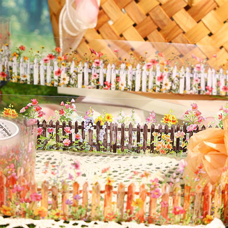1 Roll Fence Courtyard PET Was - Washi Tape Rolls ulasan dan harga