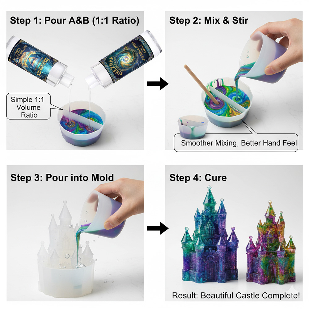 Epoxy Resin Kit with 4 Silicon - Art Craft Cup ulasan dan harga