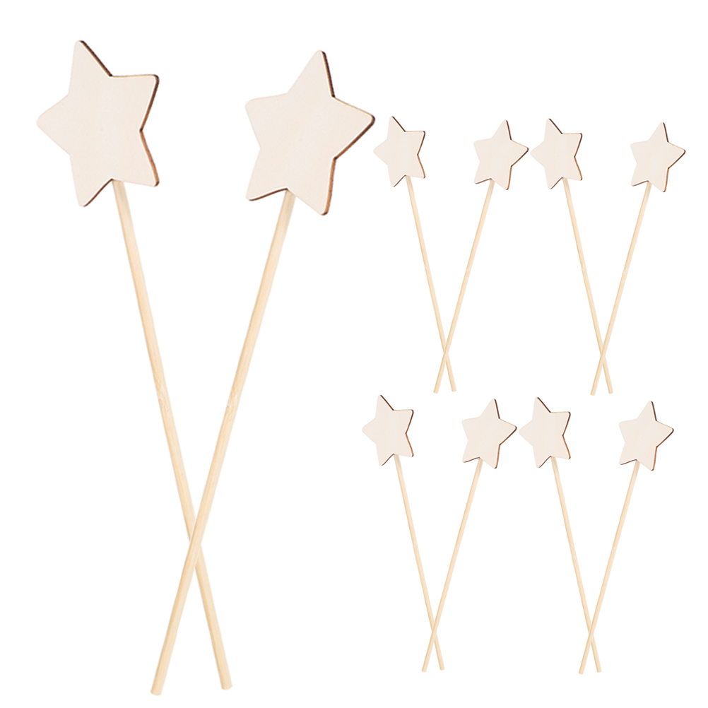 10pcs DIY Wooden Star Wands Pr - Art Craft Stick ulasan dan harga