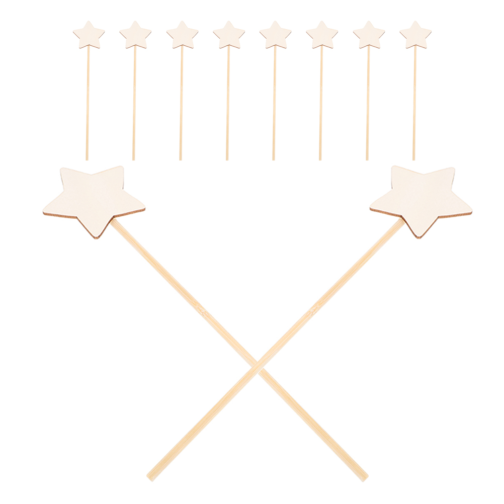 10pcs DIY Wooden Star Wands Pr - Art Craft Stick ulasan dan harga