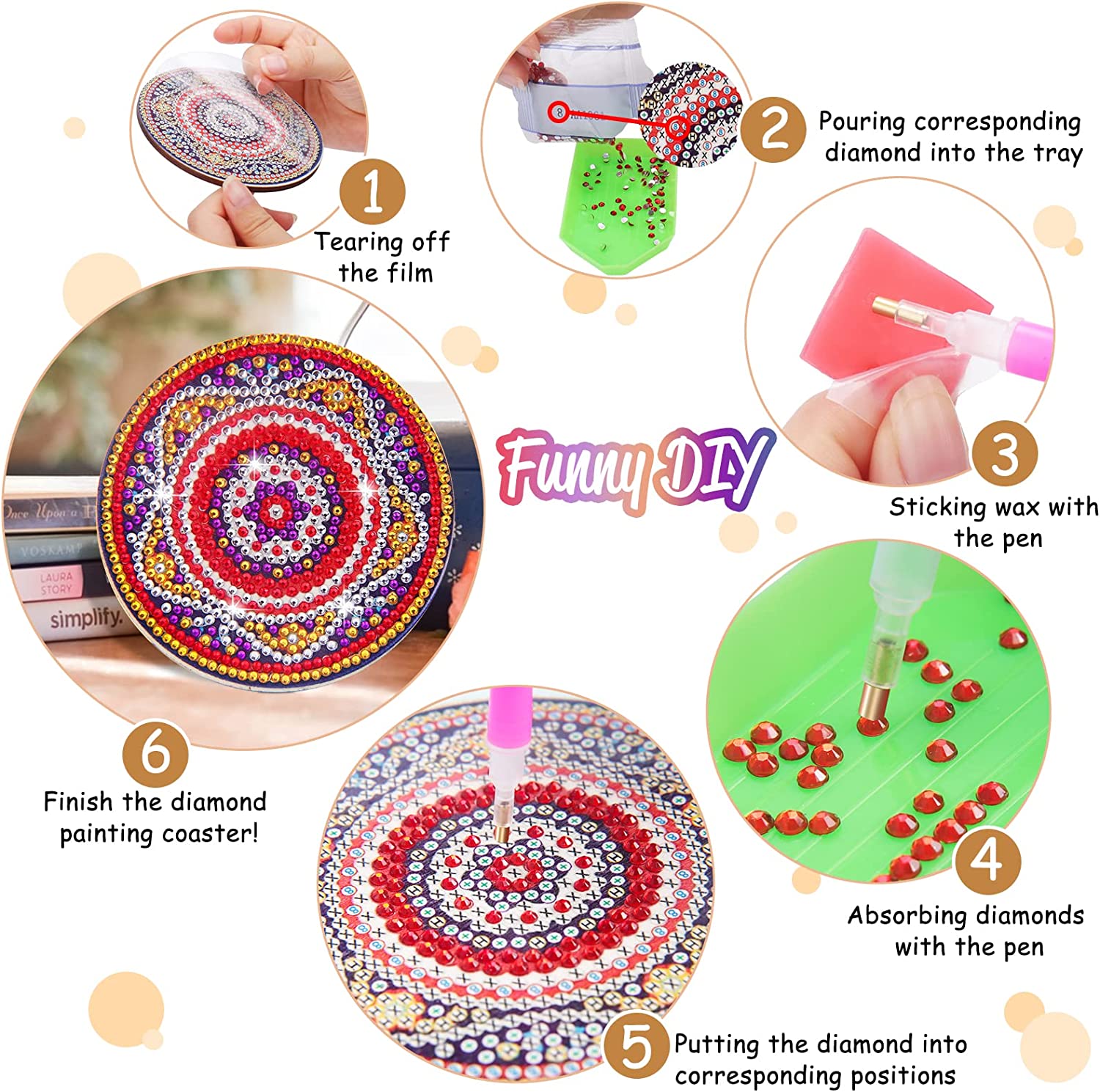 CHENISTORY 8pcs Diamond Art Co - Art Craft Cup ulasan dan harga