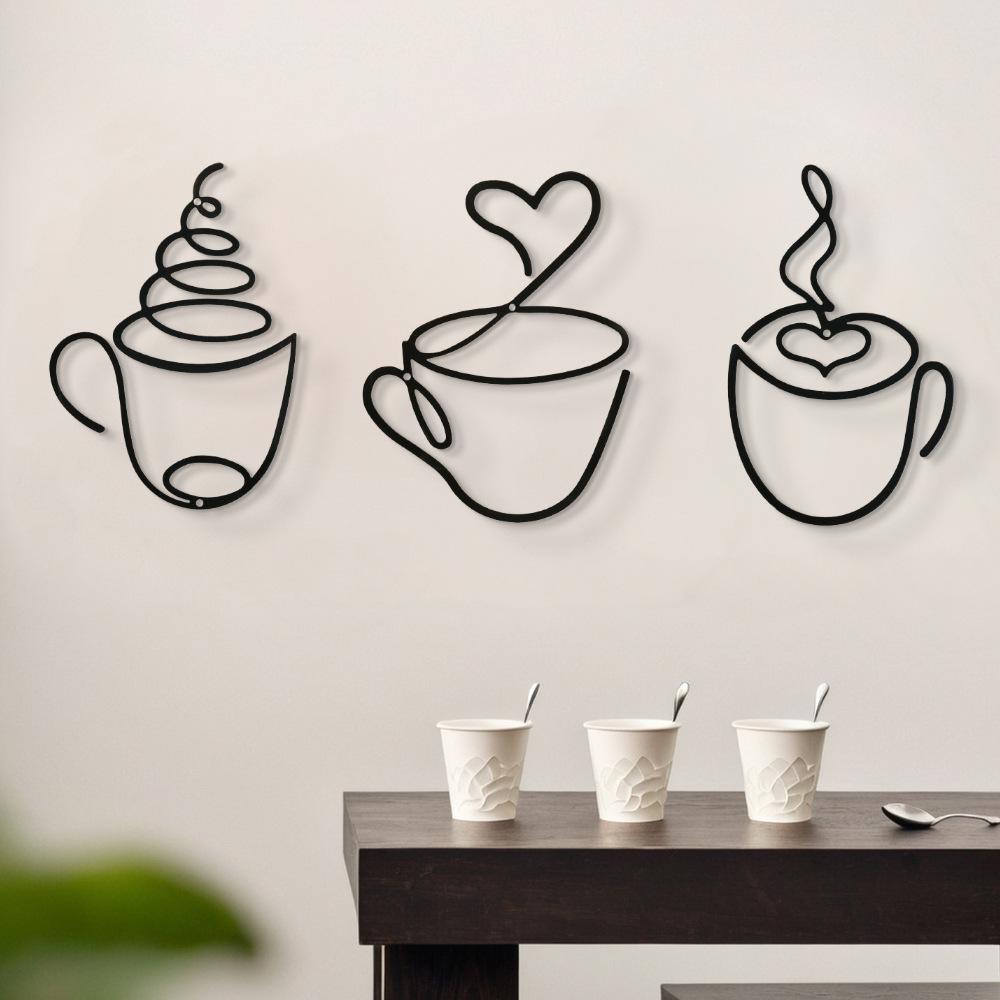 3-Piece Creative Coffee Wall H - Art Craft Website ulasan dan harga