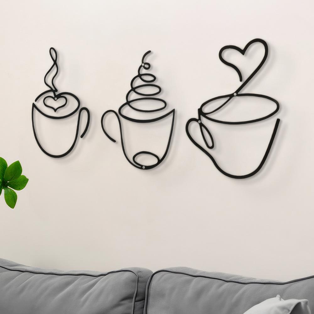 3-Piece Creative Coffee Wall H - Art Craft Website ulasan dan harga